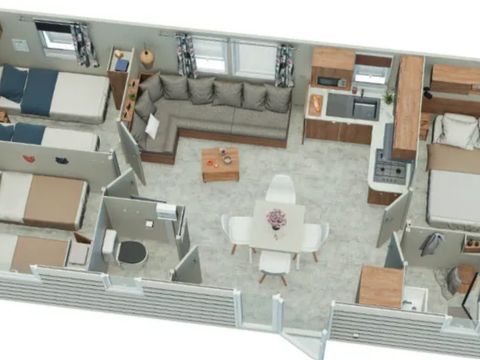 MOBILHOME 6 personnes - 3 chambres Magnolia IRM 30 m² climatisation