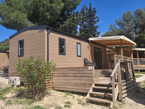 BUNGALOW 6 personnes - Mobil-home | Premium | 3 Ch. | 6 Pers. | Terrasse surélevée | 2 SDB | Clim.
