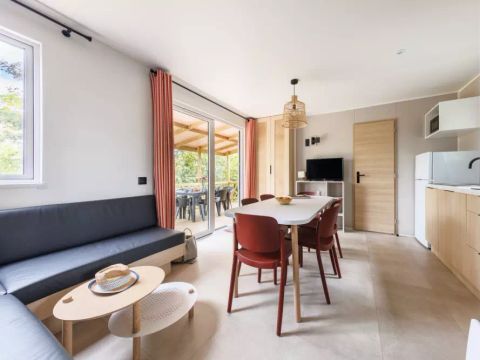 MOBILHOME 6 personnes - Cottage Premium 4 Pièces 6 Personnes + TV 2sdb