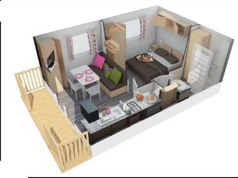 MOBILHOME 2 personnes - CORSAIR climatisé