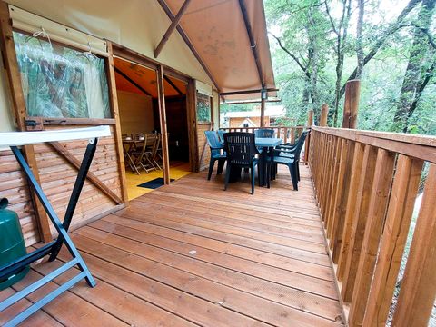 TENTE TOILE ET BOIS 6 personnes - Paillote sur pilotis