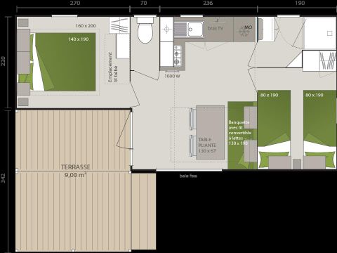 MOBILHOME 4 personnes - Mobil Home Confort L'Autize - 2 chambres