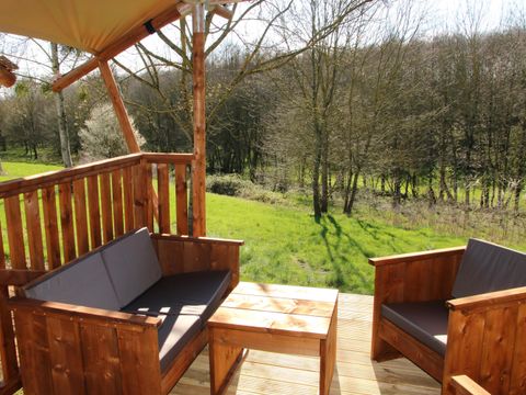 Tente en toile et en bois 5 personnes - Lodge Privilège Nature - 2 chambres