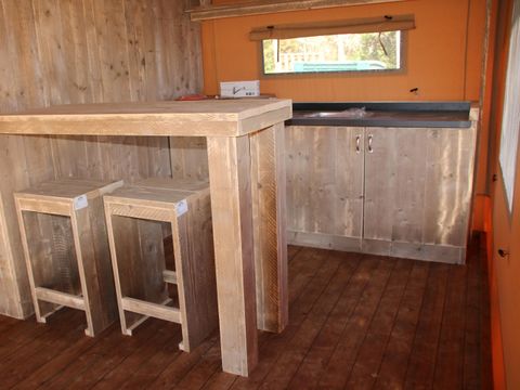 Tente en toile et en bois 5 personnes - Lodge Privilège Nature - 2 chambres