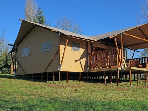 Tente en toile et en bois 5 personnes - Lodge Privilège Nature - 2 chambres
