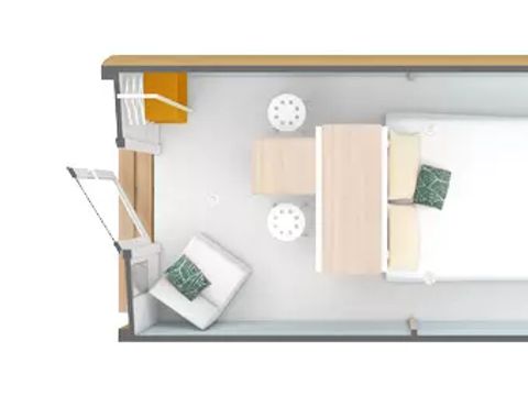 HÉBERGEMENT INSOLITE 2 personnes - Coco Roulotte 2 Pièces 2 Personnes Sans Sanitaire