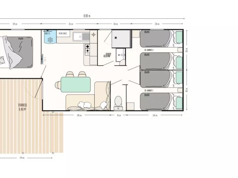 MOBILHOME 4 personnes - Mobil-Home Super Loggia Premium 