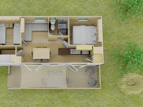 MOBILHOME 6 personnes - Premium | 3 Ch. | 6 Pers. | Terrasse surélevée | Clim.