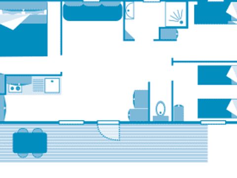 MOBILHOME 6 personnes - Cottage TROPICAL 6p 3 ch Clim ****