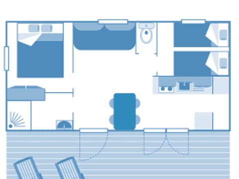 MOBILHOME 4 personnes - Cottage Cigale 4p 2ch Premium