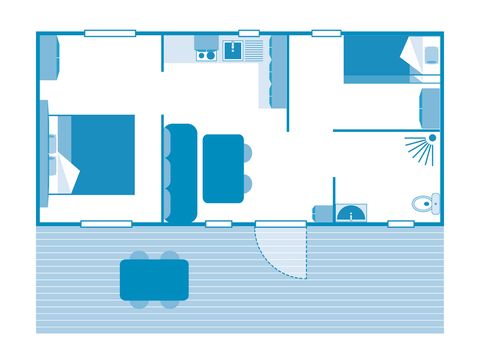MOBILHOME 4 personnes - COTTAGE 4p 2ch **** PMR