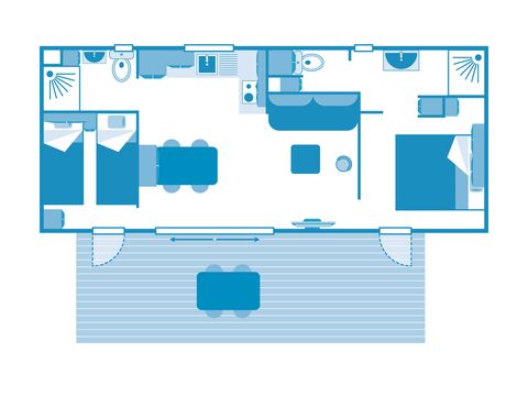 MOBILHOME 4 personnes - COTTAGE 4p 2ch 2Sdb ****
