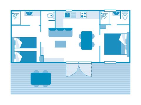 MOBILHOME 4 personnes - COTTAGE 4p 2ch 2SdB PREMIUM SPA