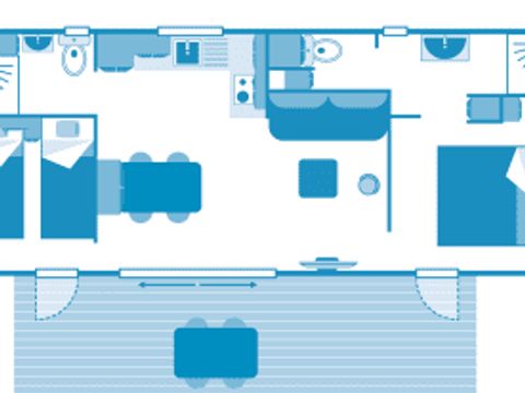 MOBILHOME 4 personnes - Cottage 4p 2ch 2SdB ****