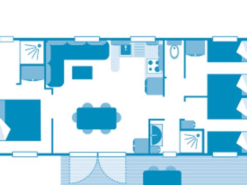 MOBILHOME 6 personnes - Cottage 6p 3ch 2SdB ****