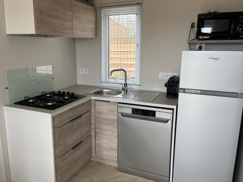 MOBILHOME 10 personnes - TRIBU vue mer - 1 mobile-home 6 pers + 1 mobile-home 4 pers