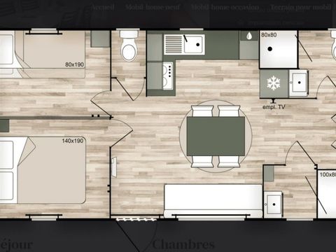 MOBILHOME 6 personnes - Prestige - 3 chambres