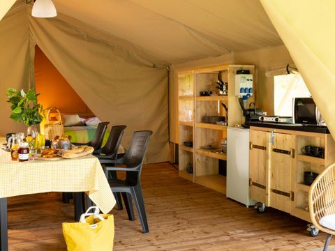TENTE TOILE ET BOIS 4 personnes - Safari Lodge - 2 chambres + Frigidaire + Terrasse