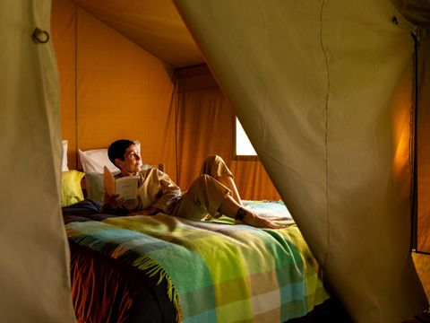 TENTE TOILE ET BOIS 4 personnes - Safari Lodge - 2 chambres + Frigidaire + Terrasse