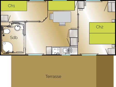 MOBILHOME 4 personnes - Mobil Home  Privilège  Louisiane  - 2 chambre