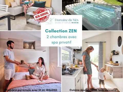 MOBILHOME 4 personnes - Mobil-Home ZEN 3 Pièces 4 Personnes + TV + Jacuzzi