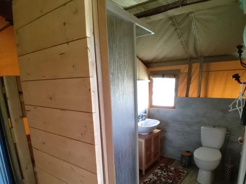 TENTE TOILE ET BOIS 4 personnes - Woody 25 Confort Safari Lodge Tente Salle de bain - 2 chambres