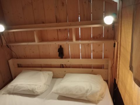 TENTE TOILE ET BOIS 4 personnes - Woody 25 Confort Safari Lodge Tente Salle de bain - 2 chambres