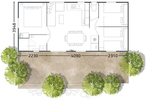 MOBILHOME 6 personnes - Mobil-home premium 3 chambres 33m²