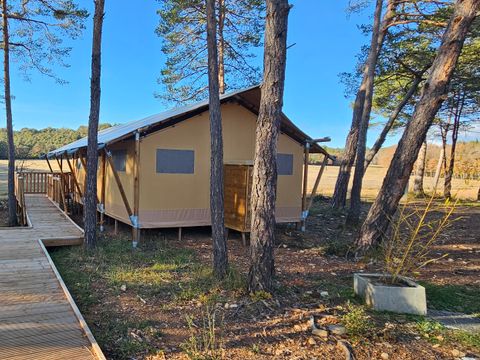 Tente en toile et en bois 4 personnes - Tente Lodge - 4 places - PMR