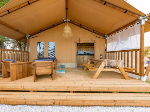 TENTE TOILE ET BOIS 4 personnes - Tente Lodge 5 places PMR