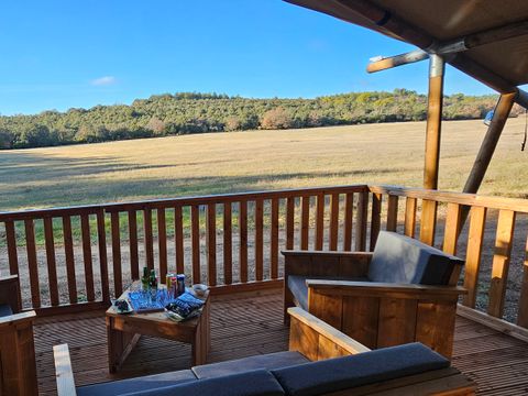 Tente en toile et en bois 4 personnes - Tente Lodge - 4 places - PMR