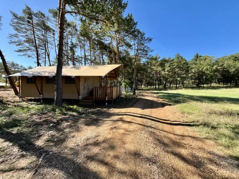 Tente en toile et en bois 5 personnes - Tente Lodge 3 Pièces