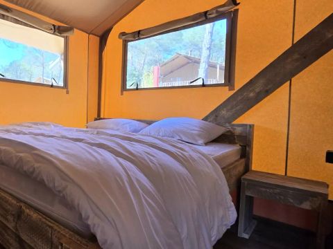 Tente en toile et en bois 5 personnes - Tente Lodge 3 Pièces
