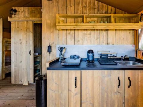 TENTE TOILE ET BOIS 4 personnes - Tente Lodge 3 Pièces 4 Personnes PMR