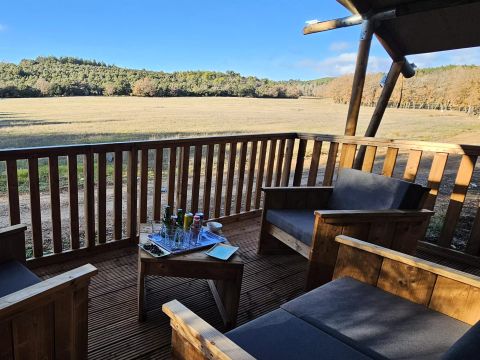 TENTE TOILE ET BOIS 4 personnes - Tente Lodge 3 Pièces 4 Personnes PMR