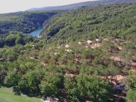 TENTE TOILE ET BOIS 5 personnes - Tente Lodge - 35 m² - 2 chambres