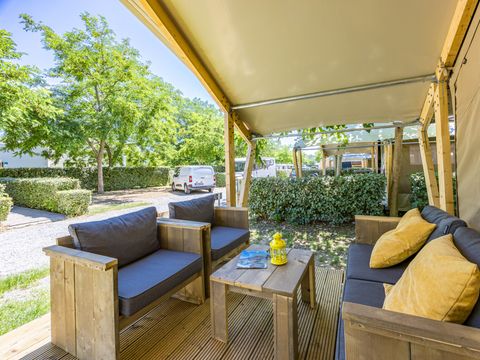 TENTE TOILE ET BOIS 5 personnes - Baska - Tente Safari Confort + climatisation