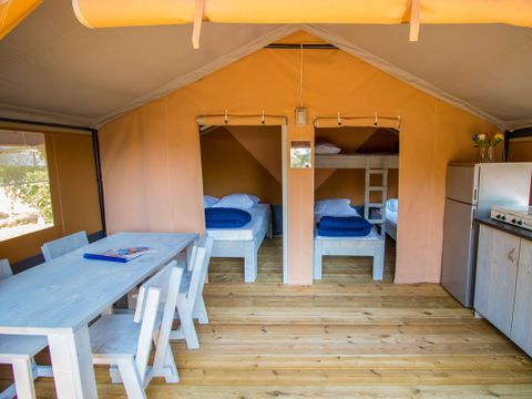 TENTE TOILE ET BOIS 5 personnes - Baska - Tente Safari Confort + climatisation