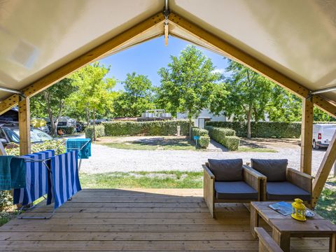 TENTE TOILE ET BOIS 5 personnes - Baska - Tente Safari Confort + climatisation