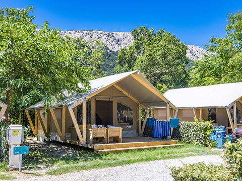 TENTE TOILE ET BOIS 5 personnes - Baska - Tente Safari Confort + climatisation