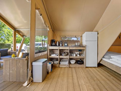 TENTE TOILE ET BOIS 5 personnes - Baska - Tente Safari Confort + climatisation