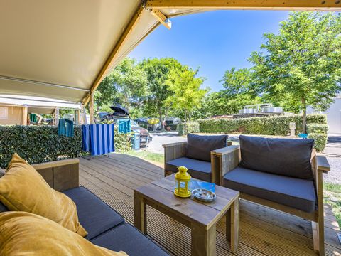 TENTE TOILE ET BOIS 5 personnes - Baska - Tente Safari Confort + climatisation