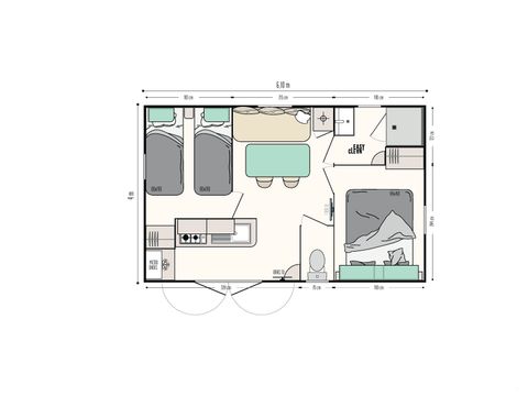 MOBILHOME 4 personnes - NEPTUNE terrasse couverte