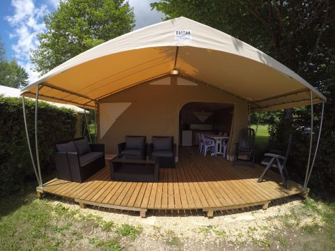 Tente en toile et en bois 5 personnes - Tente Safari