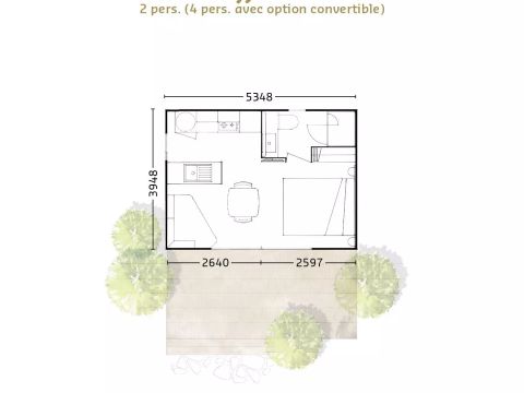 MOBILHOME 2 personnes - Otello 2 Pièces 2 Personnes Climatisé + TV