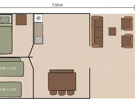 TENTE TOILE ET BOIS 5 personnes - Koversada Camping Resort - Tente Safari de luxe