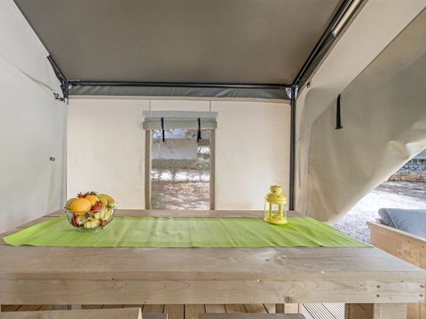 Tente en toile et en bois 5 personnes - Naturist Solaris - Tente Safari Confort