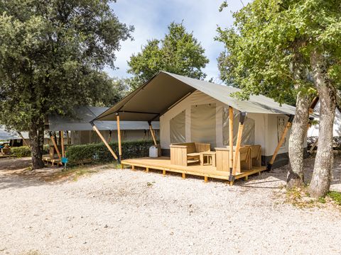 Tente en toile et en bois 5 personnes - Naturist Solaris - Tente Safari Confort