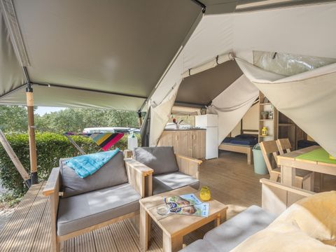 Tente en toile et en bois 5 personnes - Naturist Solaris - Tente Safari Confort