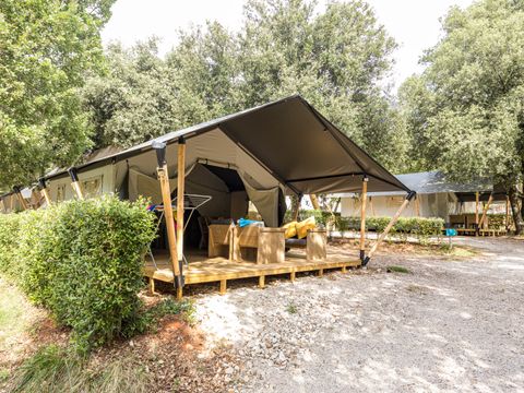 Tente en toile et en bois 5 personnes - Naturist Solaris - Tente Safari Confort